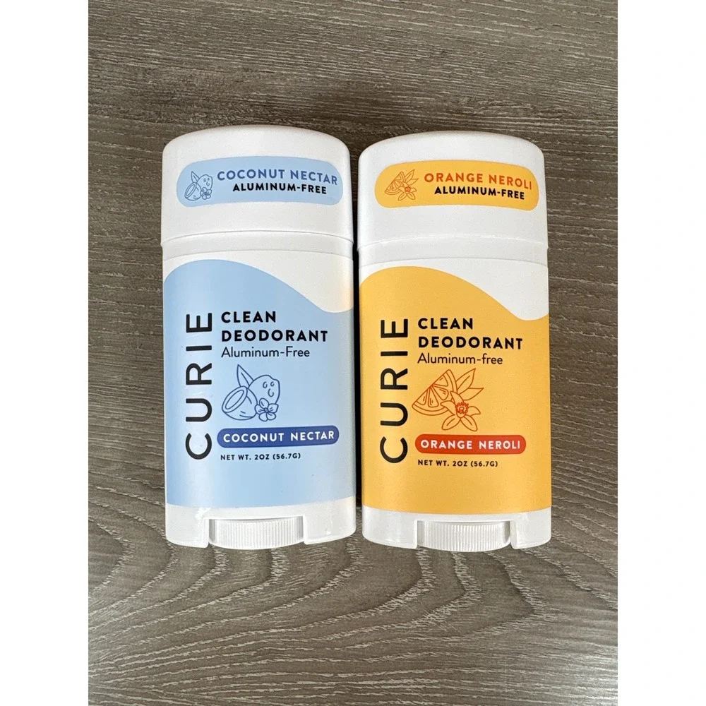 Curie Clean Deodorant Stick 2oz Bundle Coconut Nectar and Orange Neroli New